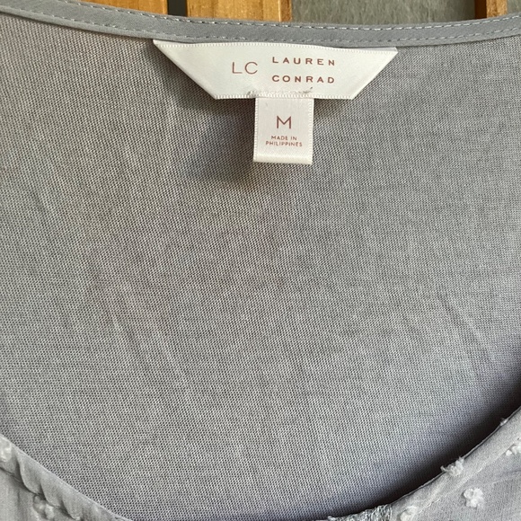 Lauren Conrad M Baby Slate Blue Dainty Sheer Top-Fully Lined - Picture 7 of 8
